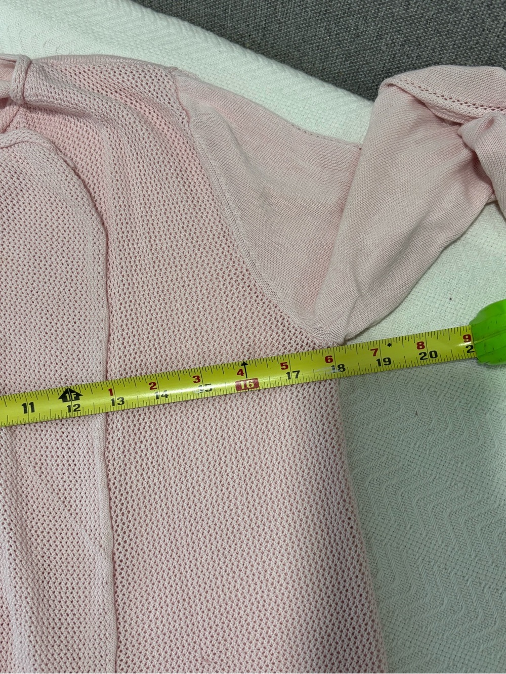 Women's Light Pink Open-Front Ruffle Cardigan by - Picture 5 of 6